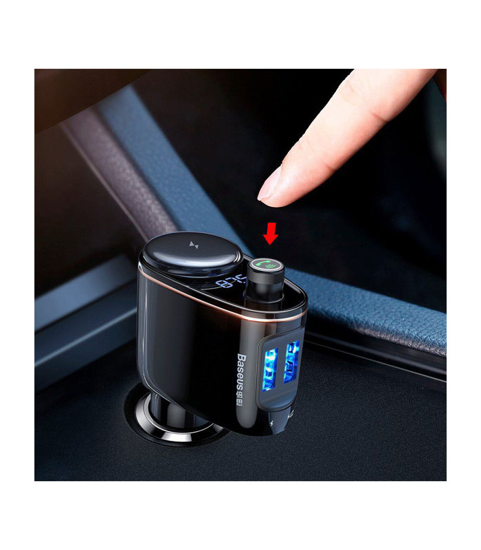 شارژر فندکی و پخش کننده بلوتوث باسئوس مدل Locomotive CCALL-RH01