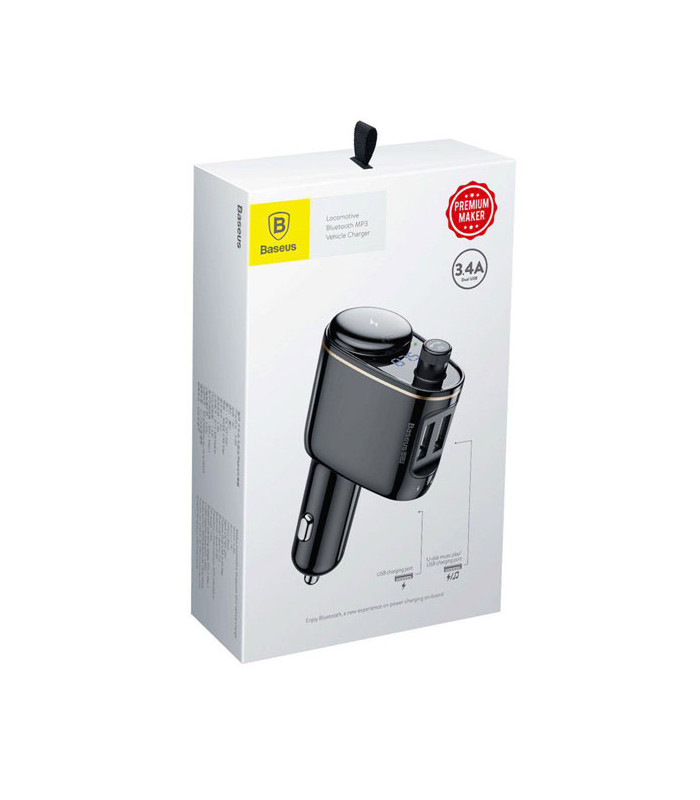 شارژر فندکی و پخش کننده بلوتوث باسئوس مدل Locomotive CCALL-RH01