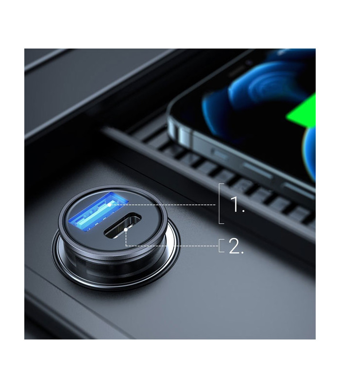 شارژر فندکی فست شارژ جویروم مدل C-A43 توان 20 وات