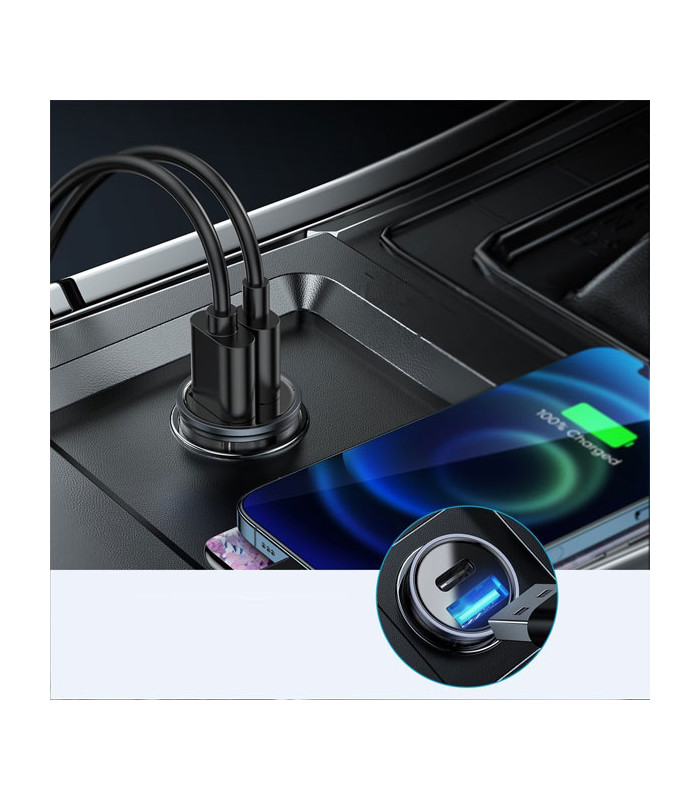 شارژر فندکی فست شارژ جویروم مدل C-A43 توان 20 وات