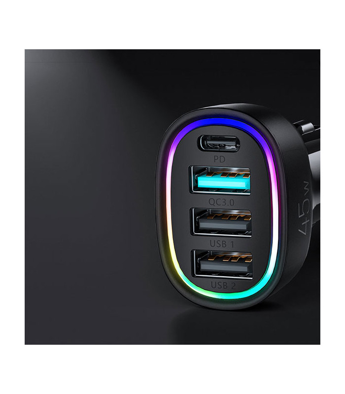 شارژر فندکی فست شارژ جویروم مدل JR-CL09 توان 45 وات