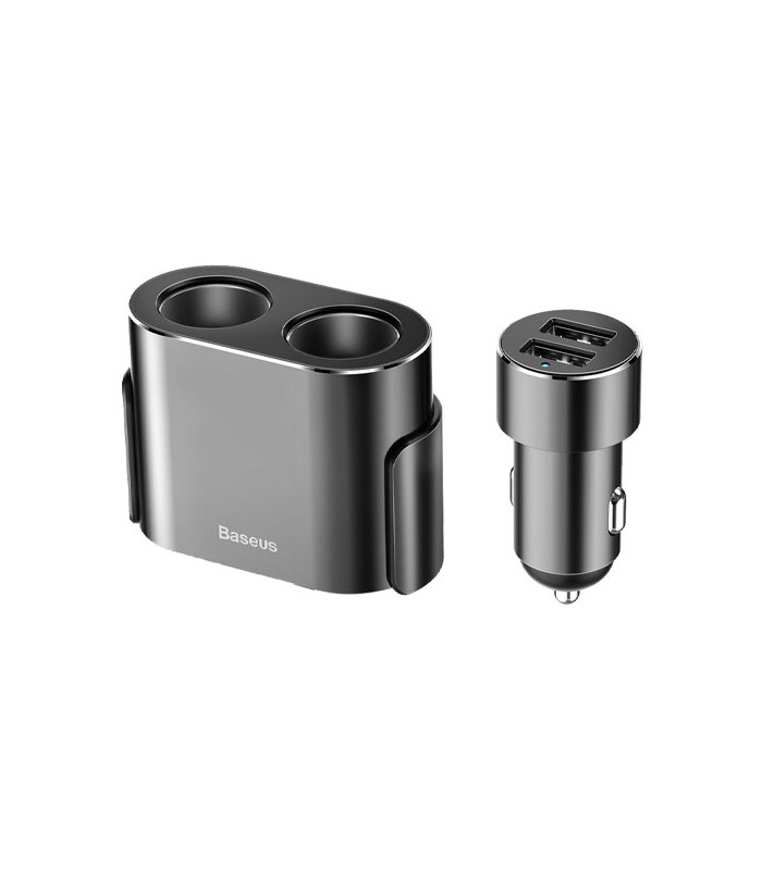 شارژر فندکی باسئوس مدل High Efficiency One to Two CRDYQ-01 توان 80 وات