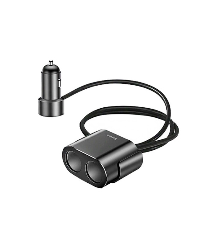 شارژر فندکی باسئوس مدل High Efficiency One to Two CRDYQ-01 توان 80 وات