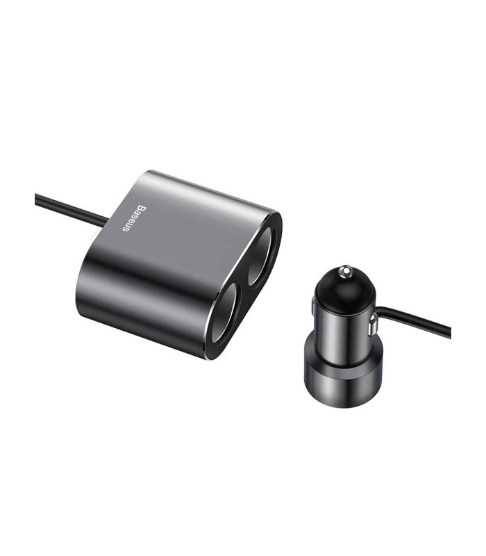 شارژر فندکی باسئوس مدل High Efficiency One to Two CRDYQ-01 توان 80 وات