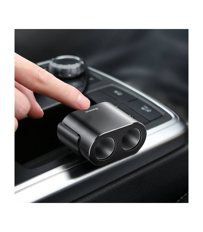 شارژر فندکی باسئوس مدل High Efficiency One to Two CRDYQ-01 توان 80 وات