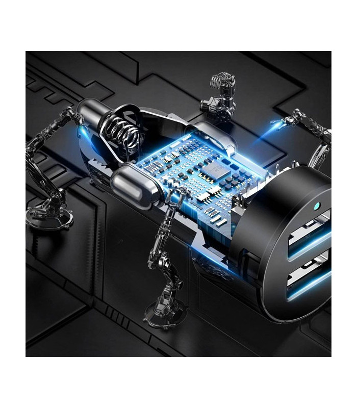 شارژر فندکی باسئوس مدل High Efficiency One to Two CRDYQ-01 توان 80 وات