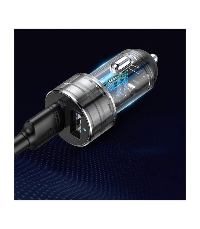 شارژر فندکی باسئوس مدل High Efficiency One to Two CRDYQ-01 توان 80 وات