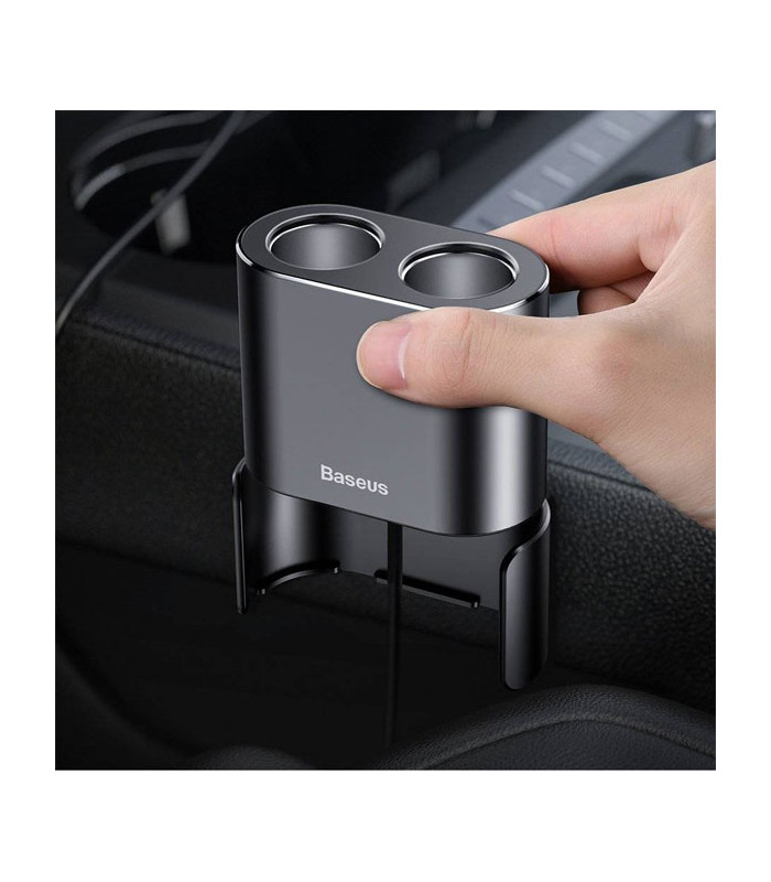 شارژر فندکی باسئوس مدل High Efficiency One to Two CRDYQ-01 توان 80 وات