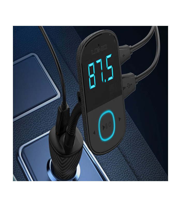 شارژر فندکی و پخش کننده بلوتوث الدینیو مدل C705Q Bluetooth FM Transmitter توان 43 وات
