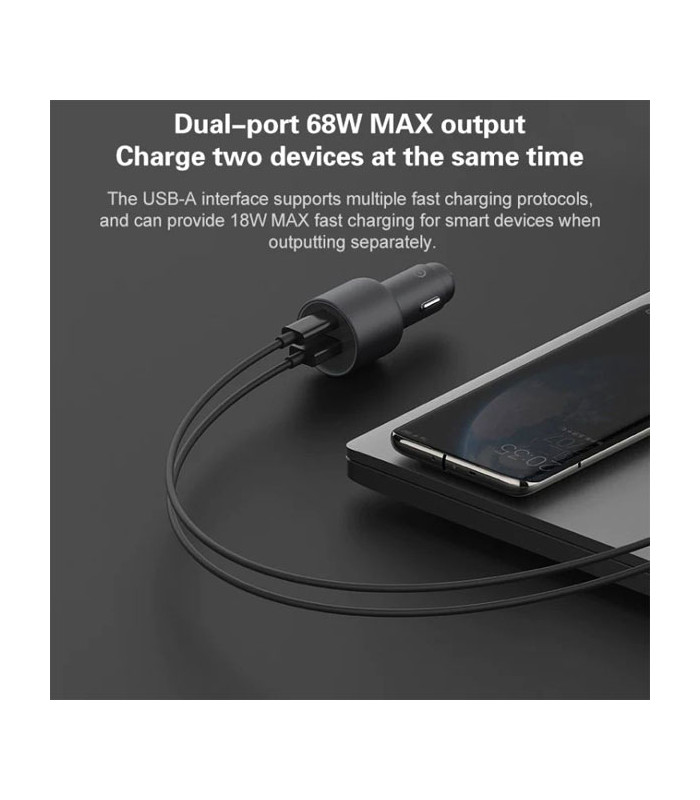 شارژر فندکی فست شارژ شیائومی مدل CC07ZM توان 100 وات