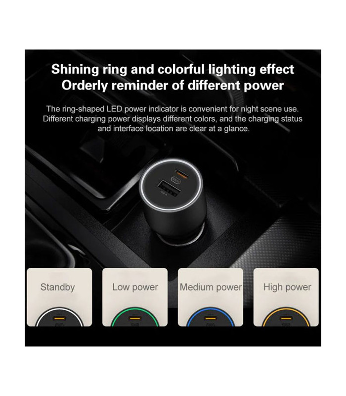 شارژر فندکی فست شارژ شیائومی مدل CC07ZM توان 100 وات