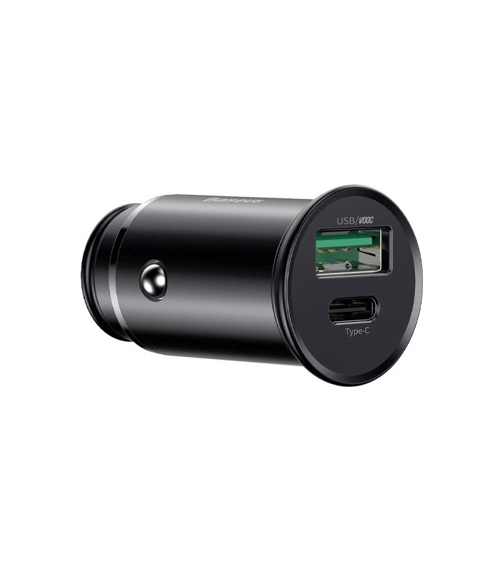 شارژر فندکی فست شارژ باسئوس مدل Circular Metal CCYS-C توان 30 وات