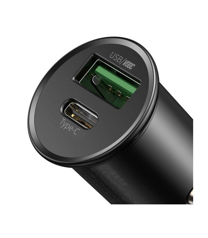 شارژر فندکی فست شارژ باسئوس مدل Circular Metal CCYS-C توان 30 وات