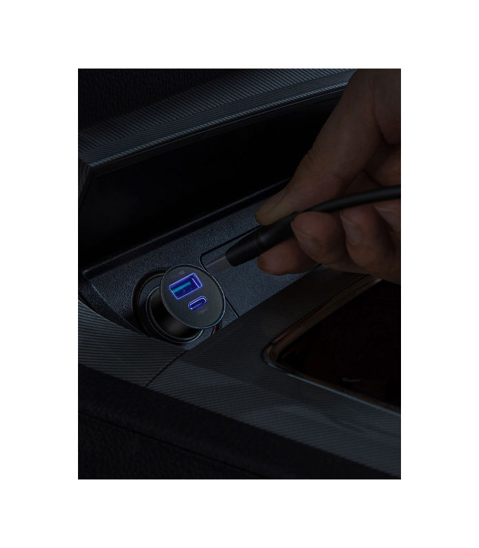 شارژر فندکی فست شارژ باسئوس مدل Circular Metal CCYS-C توان 30 وات