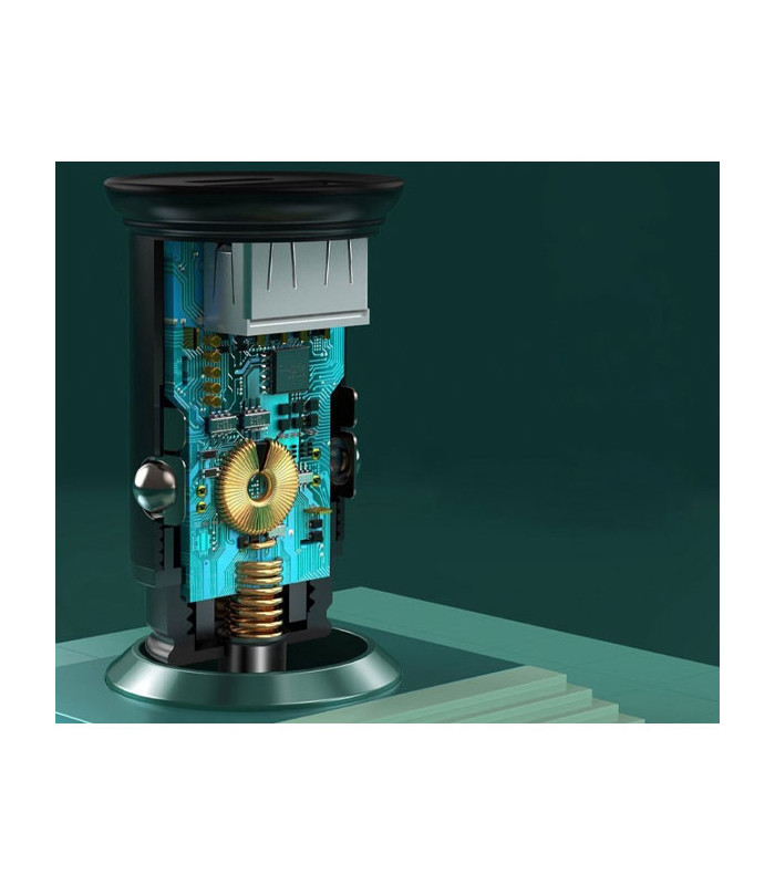 شارژر فندکی فست شارژ باسئوس مدل Circular Metal CCYS-C توان 30 وات