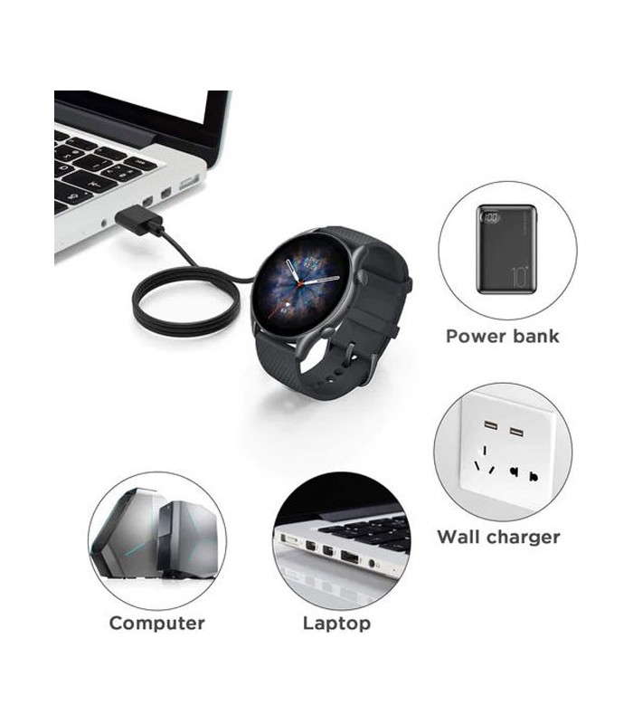 شارژر ساعت هوشمند امیزفیت مدل GTS 3 / GTR 3 / GTR 3 Pro Smart Watch USB Charger