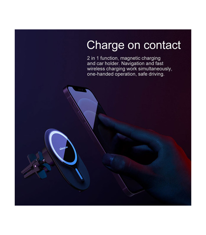 پایه نگهدارنده و شارژر وایرلس گوشی موبایل نیلکین مدل MagRoad NKT08