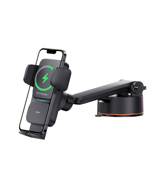 پایه نگهدارنده و شارژر وایرلس گوشی موبایل باسئوس مدل Wisdom Auto Alignment CGZX000101