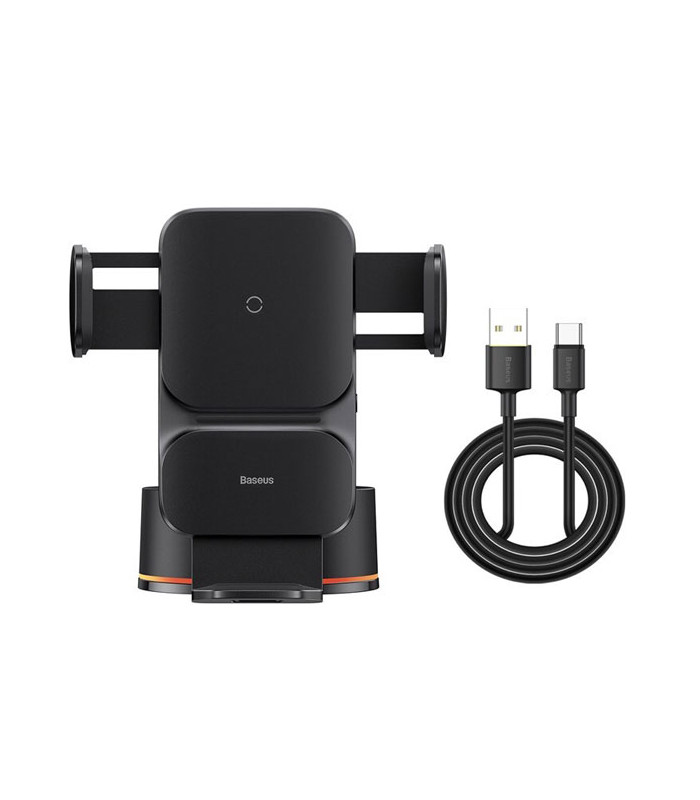 پایه نگهدارنده و شارژر وایرلس گوشی موبایل باسئوس مدل Wisdom Auto Alignment CGZX000101