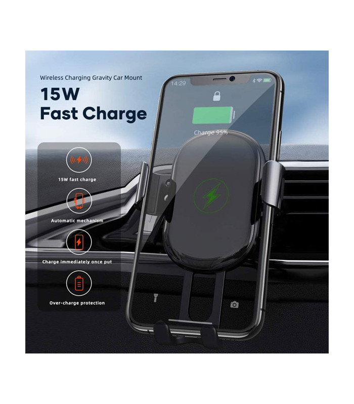 پایه نگهدارنده و شارژر وایرلس گوشی موبایل راک مدل W31