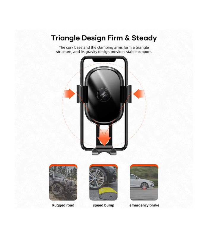 پایه نگهدارنده و شارژر وایرلس گوشی موبایل راک مدل W31