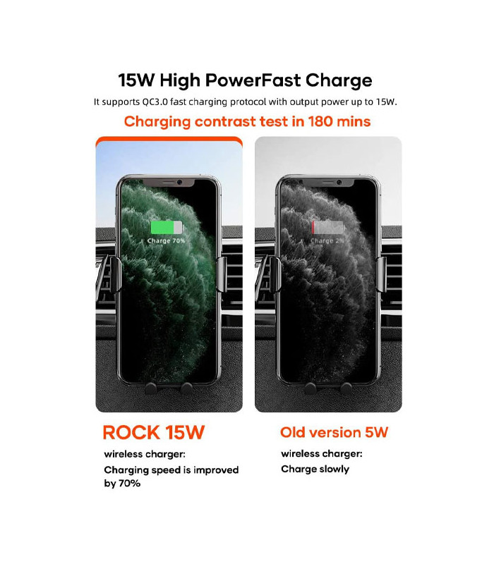 پایه نگهدارنده و شارژر وایرلس گوشی موبایل راک مدل W31