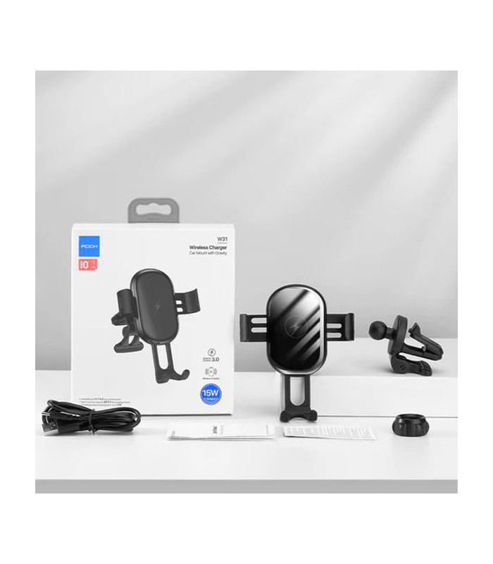 پایه نگهدارنده و شارژر وایرلس گوشی موبایل راک مدل W31