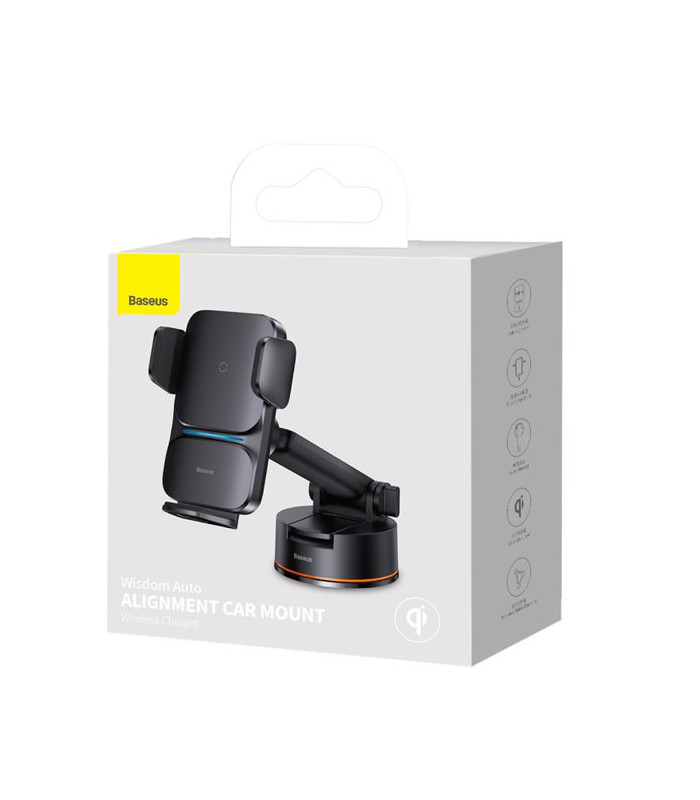 پایه نگهدارنده و شارژر وایرلس گوشی موبایل باسئوس مدل Wisdom Auto Alignment CGZX000101