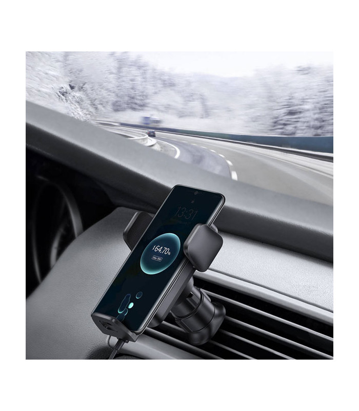 پایه نگهدارنده و شارژر وایرلس گوشی موبایل باسئوس مدل Wisdom Auto Alignment CGZX000001