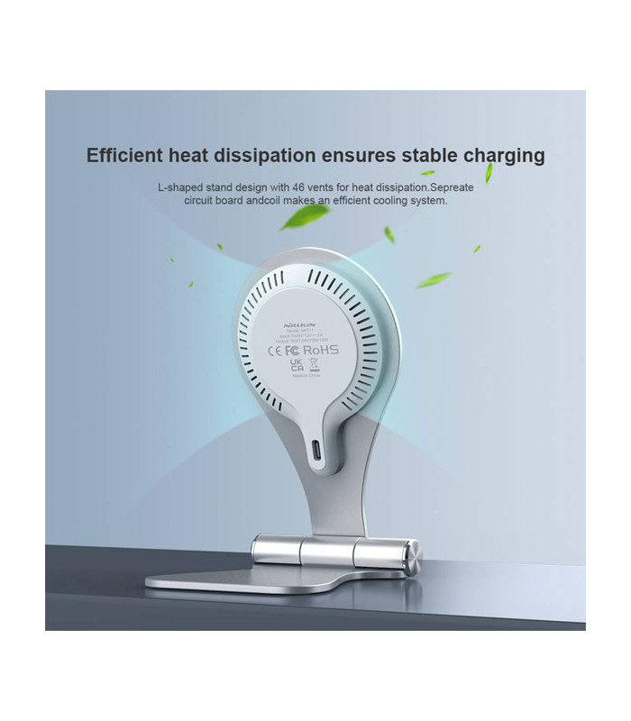 پایه نگهدارنده و شارژر وایرلس رومیزی گوشی موبایل نیلکین مدل NKT11 MagStand