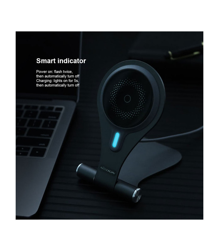 پایه نگهدارنده و شارژر وایرلس رومیزی گوشی موبایل نیلکین مدل NKT11 MagStand