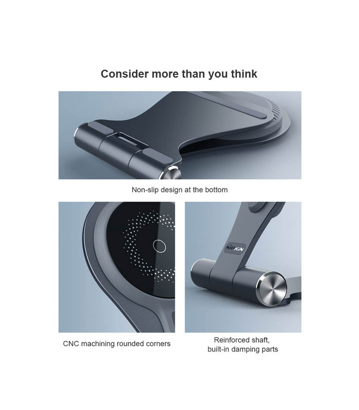 پایه نگهدارنده و شارژر وایرلس رومیزی گوشی موبایل نیلکین مدل NKT11 MagStand