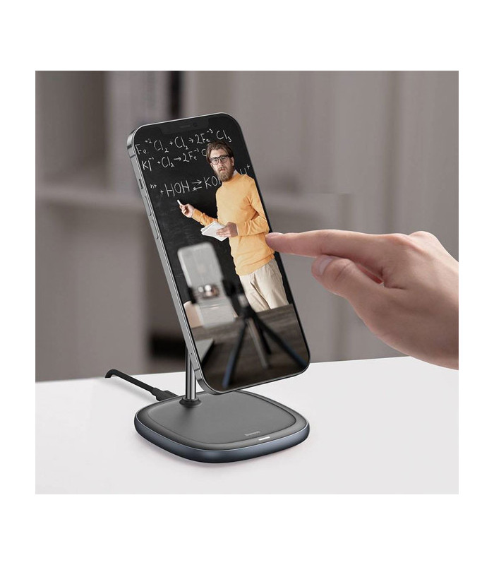 پایه نگهدارنده و شارژر وایرلس گوشی موبایل باسئوس مدل Swan WXSW-01