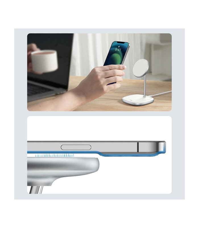 پایه نگهدارنده و شارژر وایرلس گوشی موبایل باسئوس مدل Swan WXSW-01