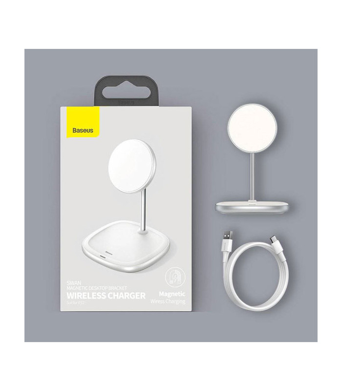 پایه نگهدارنده و شارژر وایرلس گوشی موبایل باسئوس مدل Swan WXSW-01