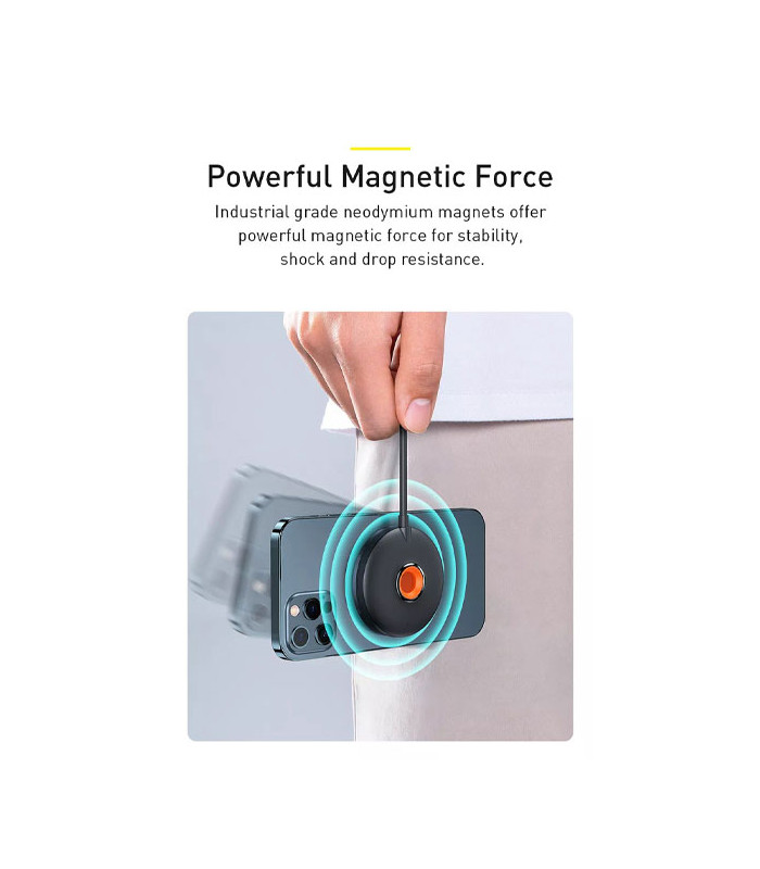 پایه نگهدارنده و شارژر وایرلس رومیزی گوشی موبایل باسئوس مدل Simple Magnetic CCJJ000001