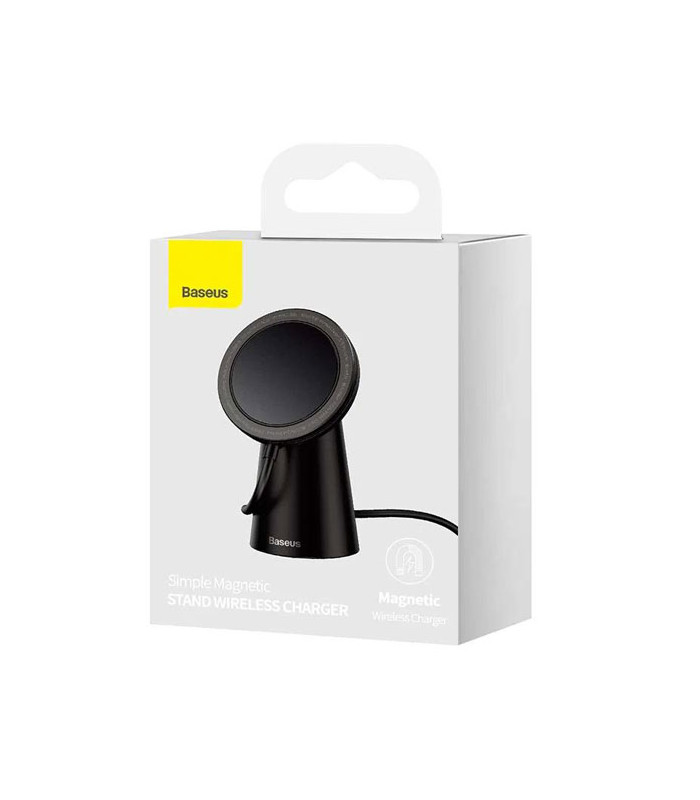 پایه نگهدارنده و شارژر وایرلس رومیزی گوشی موبایل باسئوس مدل Simple Magnetic CCJJ000001