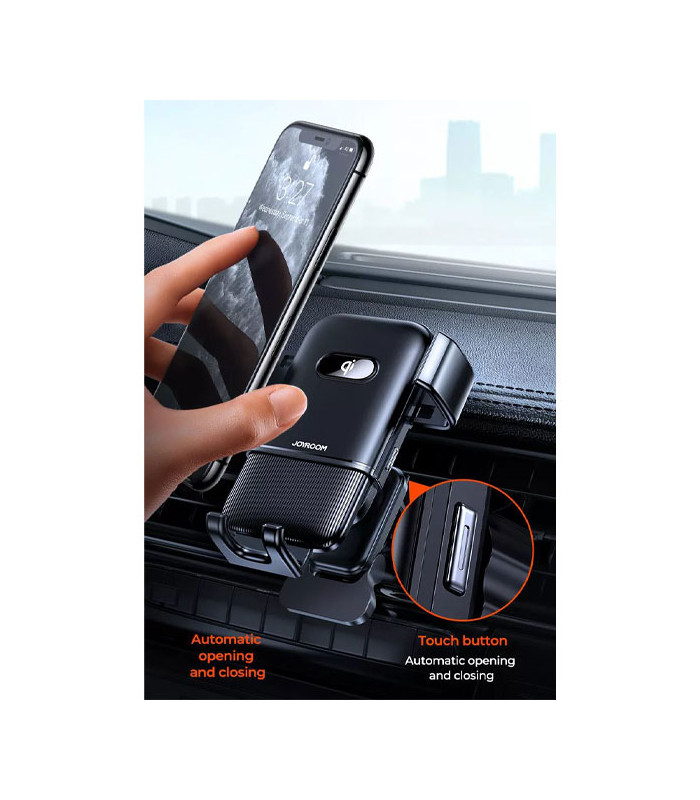 پایه نگهدارنده و شارژر وایرلس دریچه کولری گوشی موبایل جویروم مدل JR-ZS216