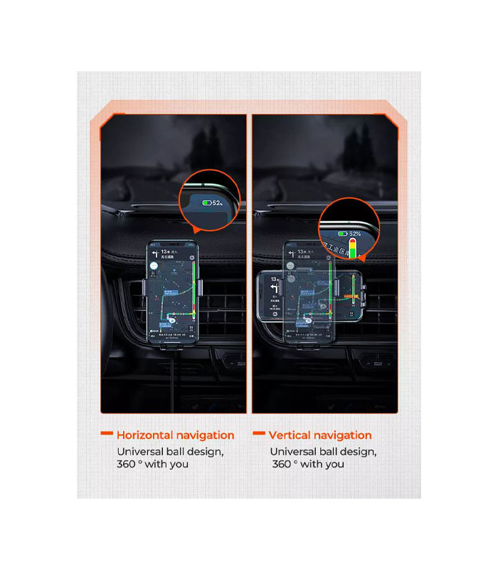 پایه نگهدارنده و شارژر وایرلس دریچه کولری گوشی موبایل جویروم مدل JR-ZS216