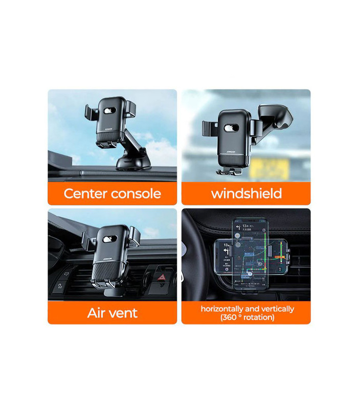 پایه نگهدارنده و شارژر وایرلس دریچه کولری گوشی موبایل جویروم مدل JR-ZS216