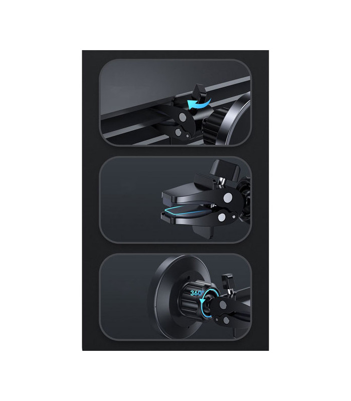 پایه نگهدارنده و شارژر وایرلس دریچه کولری گوشی موبایل جویروم مدل JR-ZS240