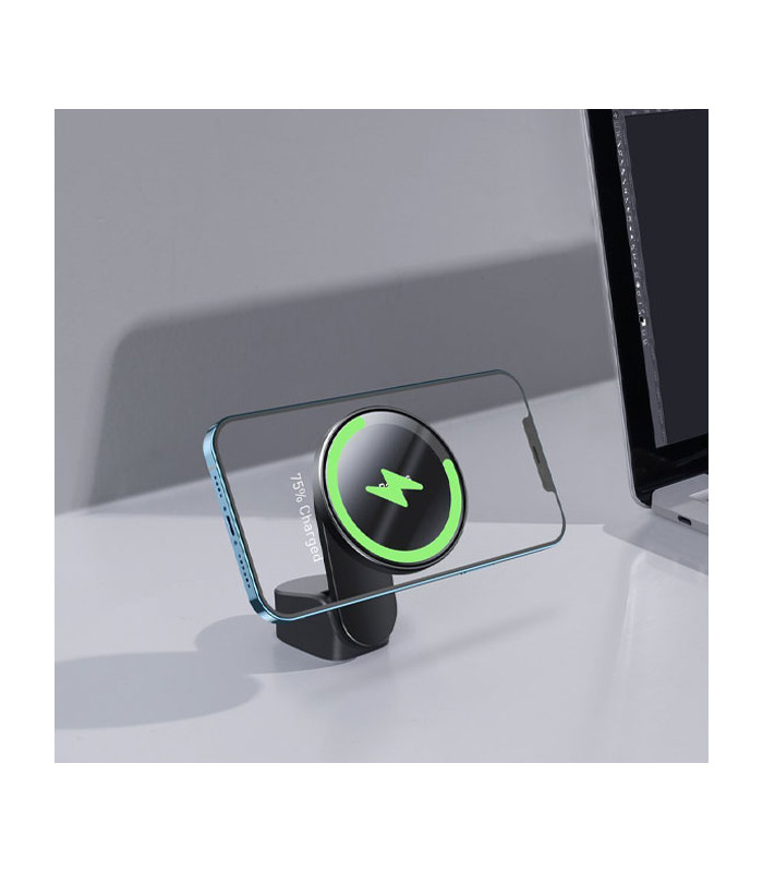 پایه نگهدارنده و شارژر وایرلس گوشی موبایل باسئوس مدل Big Energy Car Mount Wireless Charger WXJN-01