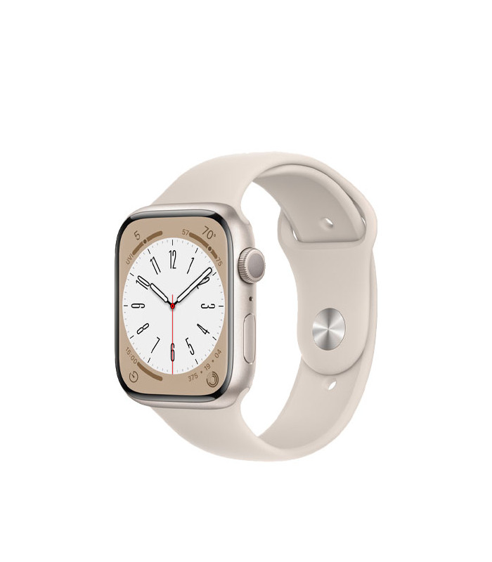 ساعت هوشمند اپل واچ سری 8 مدل Starlight Aluminum Case with Sport Band 45mm