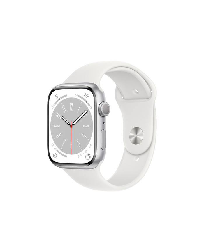 ساعت هوشمند اپل واچ سری 8 مدل Silver Aluminum Case with Sport Band 45mm