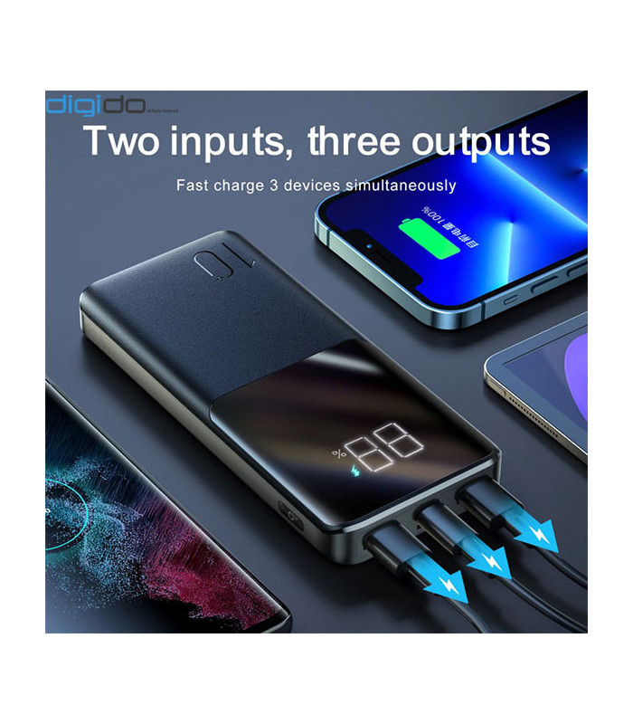 پاوربانک جویروم مدل JR-QP191 با ظرفيت 10000 ميلی آمپر ساعت