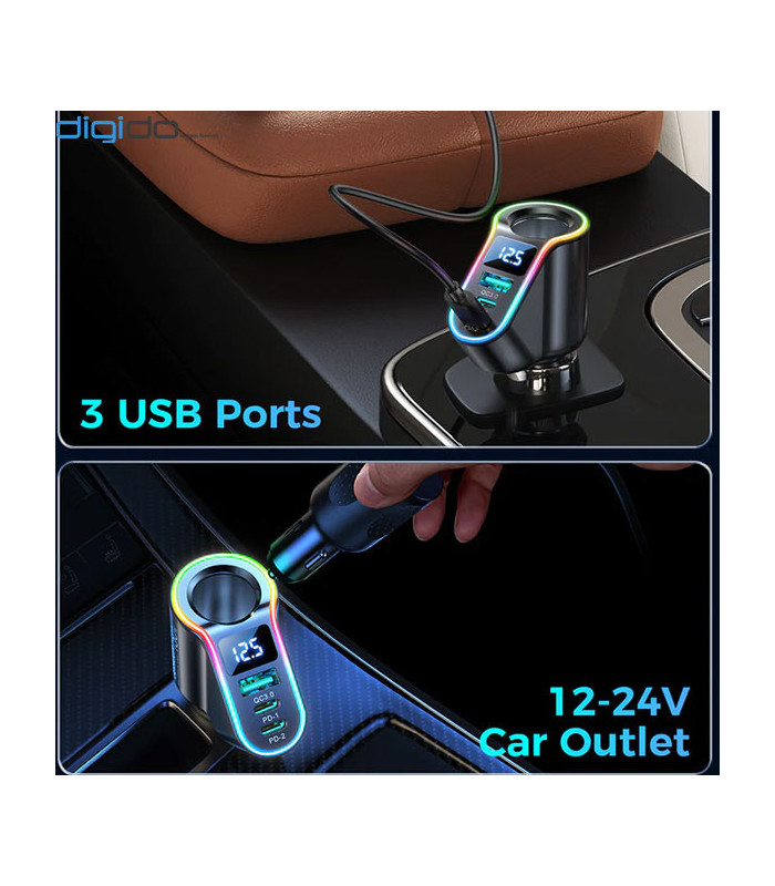 شارژر فندکی فست شارژ جویروم مدل JR-CL21