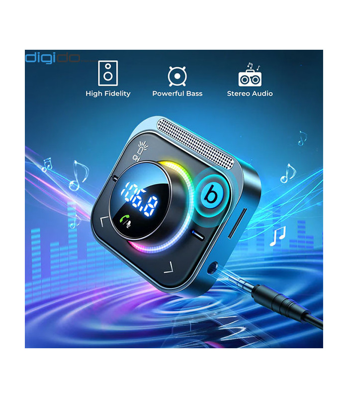 شارژر فندکی فست شارژ و پخش کننده بلوتوث جویروم مدل JR-CL18