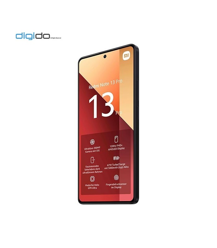 گوشی موبایل شیائومی مدل Redmi Note 13 Pro 4G دو سیم کارت ظرفیت 12/256 گیگابایت رنگ مشکی - دیجی دو