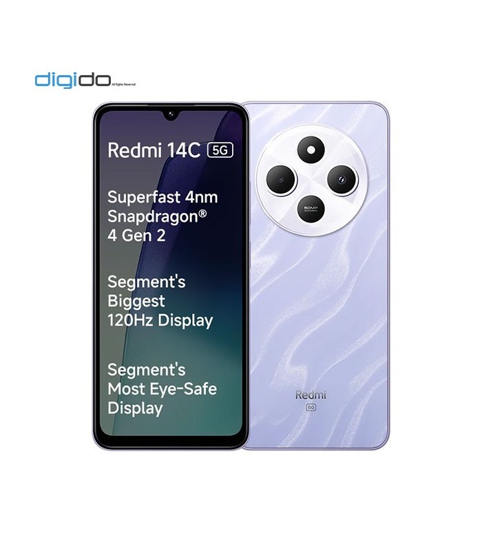 گوشی موبایل شیائومی مدل Redmi 14C 5G دو سیم کارت ظرفیت 6/128 گیگابایت رنگ بنفش