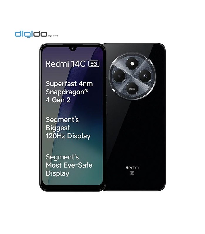 گوشی موبایل شیائومی مدل Redmi 14C 5G دو سیم کارت ظرفیت 6/128 گیگابایت رنگ مشکی